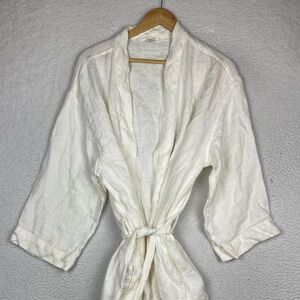 Pottery barn white linen robe